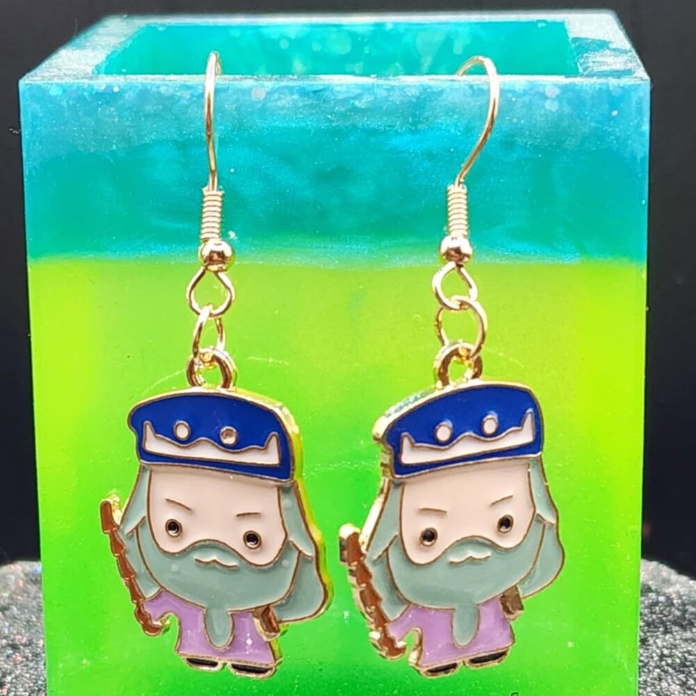 Dumbledore- Harry Potter Earrings: Charm Dangle Earrings- Hypoallergenic